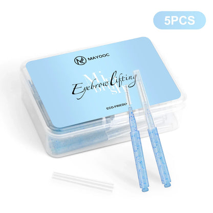 MAYOOC Mini Eyebrow Brush – Disposable Brow Lifting & Perm Brushes, Bendable Micro Eyelash Applicators Tools