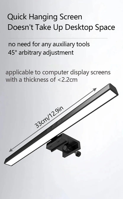 Eye-Care LED Desk Lamp 50cm – USB-Powered Screen Light Bar with Stepless Dimming for Reading & PC