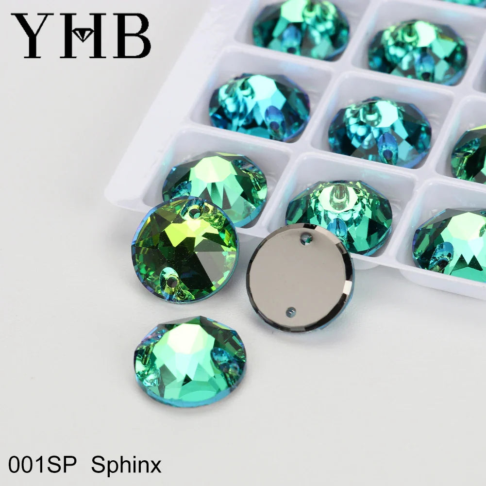 YHB XIRIUS AB Moonlight Glass Crystal — Flatback Sew-On Rhinestones for Garments, Clothes & Bags