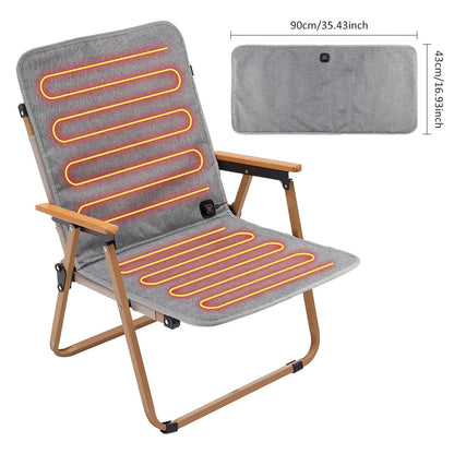 Electric Heated Seat Cushion 43x43cm / 43x90cm – 3-Temperature Adjustable Heating Mat for Office, Camping & Chair Backrest