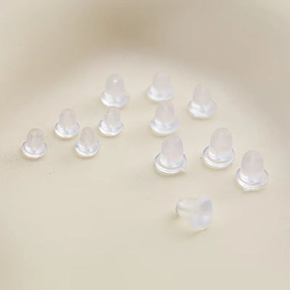 100pcs Clear Silicone Earring Backs – Soft Rubber Safety Bullet Stopper Jewelry DIY Accessories Ear Plugs Replacement