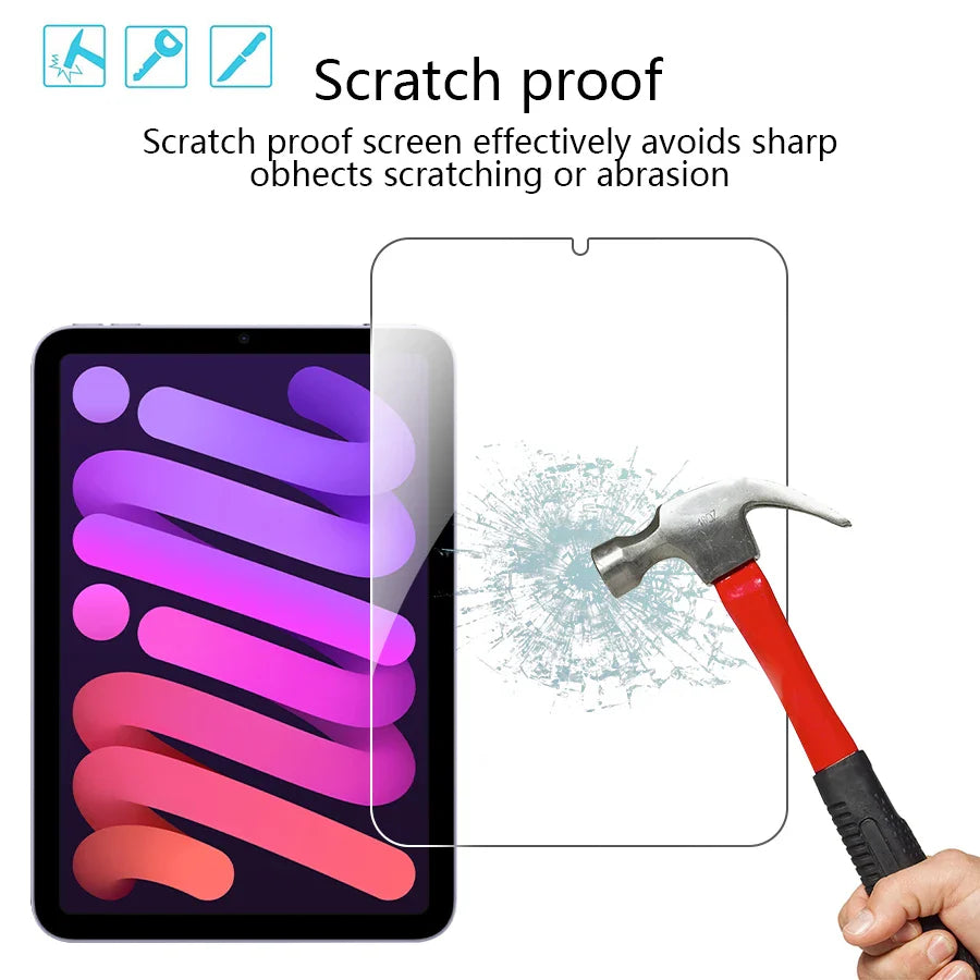 Tempered Glass Screen Protector for iPad A16 9th/10th Gen, Pro 13 M4, Air 11 M2/M3/5/4/3/2, Mini 6/7