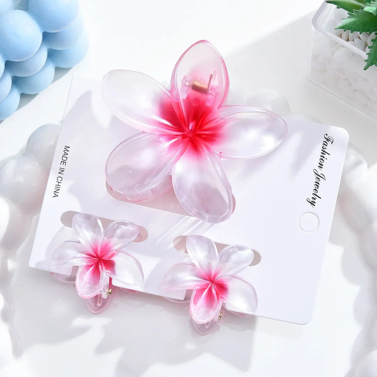 18Pcs Egg Flower Hair Clips | Gradient Candy Color Flowers, Shark Clips for Daily Ponytail Styling