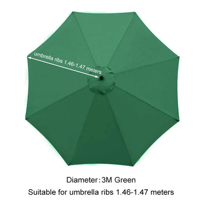 Umbrella Replacement Canopy 6/8 Ribs – Waterproof Patio Parasol Cover for 7.5/9/10ft Outdoor Beach & Garden (No Stand)