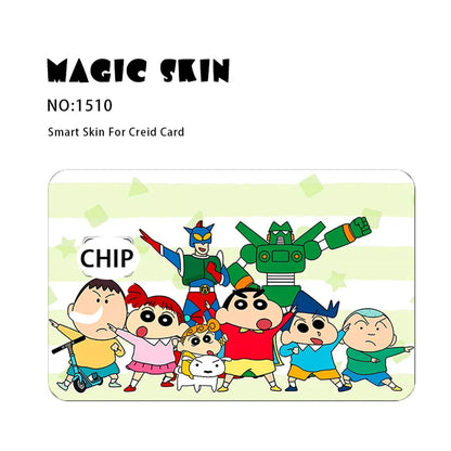 Anime Crayon Shin-Chan Poker PVC Sticker — Waterproof Cartoon Skin for Credit & Debit Cards
