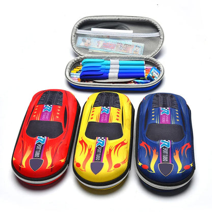 3D Racing Car Pencil Case for Kids – Cartoon EVA PU Stationery Box for School, Cute Pen Bag for Boys