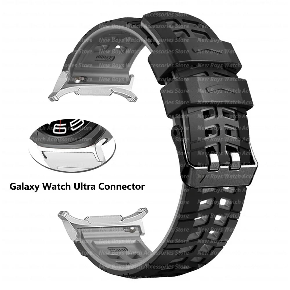 Silicone Sport Band for Samsung Galaxy Watch Ultra 47mm — No-Gap Quick Fit Curved Strap (2025 Ultra Model)
