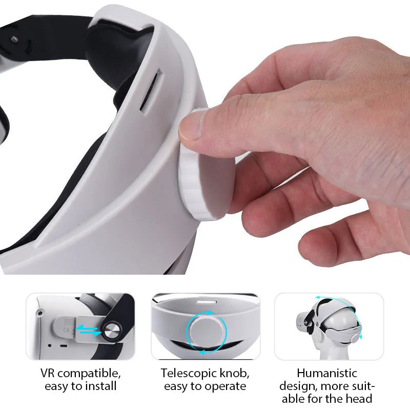 Adjustable Head Strap for Oculus Quest 2 – Comfortable VR Headwear Replacement Accessory