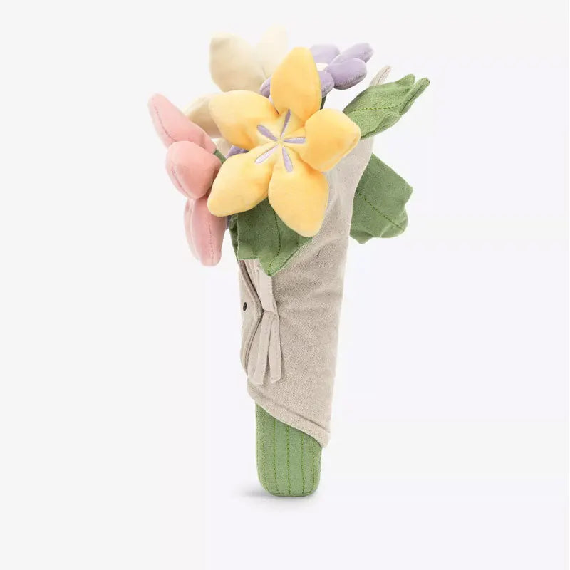 Holding Flowers Plush Toy – Eternal Flower Bouquet Gift for Proposal, Graduation, Valentine's & Birthday