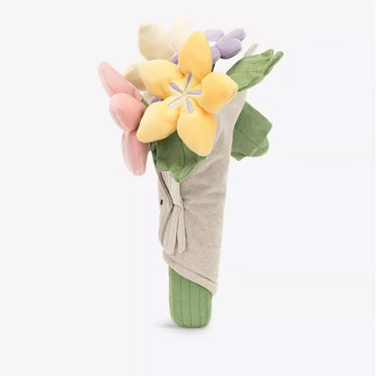 Holding Flowers Plush Toy – Eternal Flower Bouquet Gift for Proposal, Graduation, Valentine's & Birthday