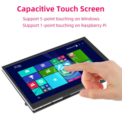 7 Inch Portable IPS Touch Screen Display – 1024x600 Monitor with Optional Speakers for Raspberry Pi 5/4B/3B+, Laptop, PC