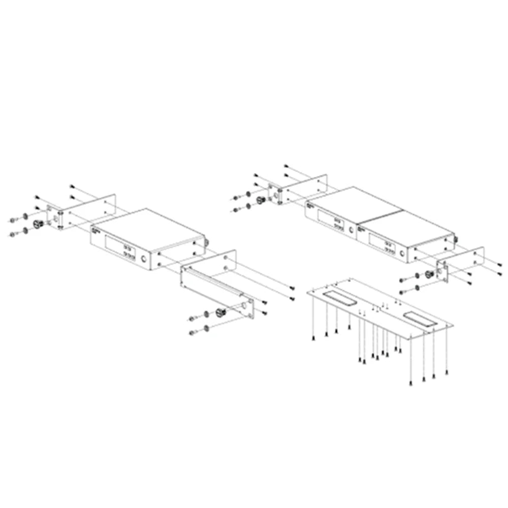 Rackmount Metal Frame for Wireless Microphone System – Compatible with QLXD, QLXD4, ULXD, ULXD4, SLXD Receivers