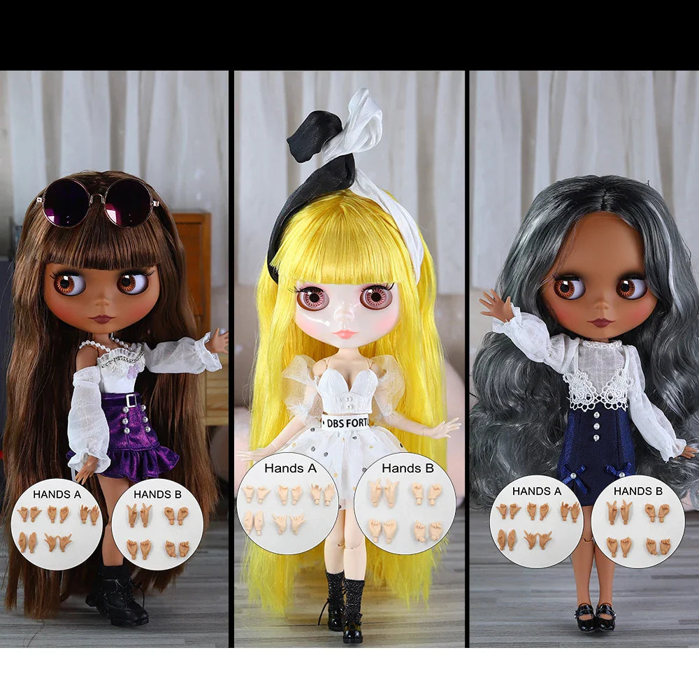 ICY DBS Blythe Doll 1/6 BJD – 30cm Joint Body Set with Random Eyes, Anime Girl Toy Gift