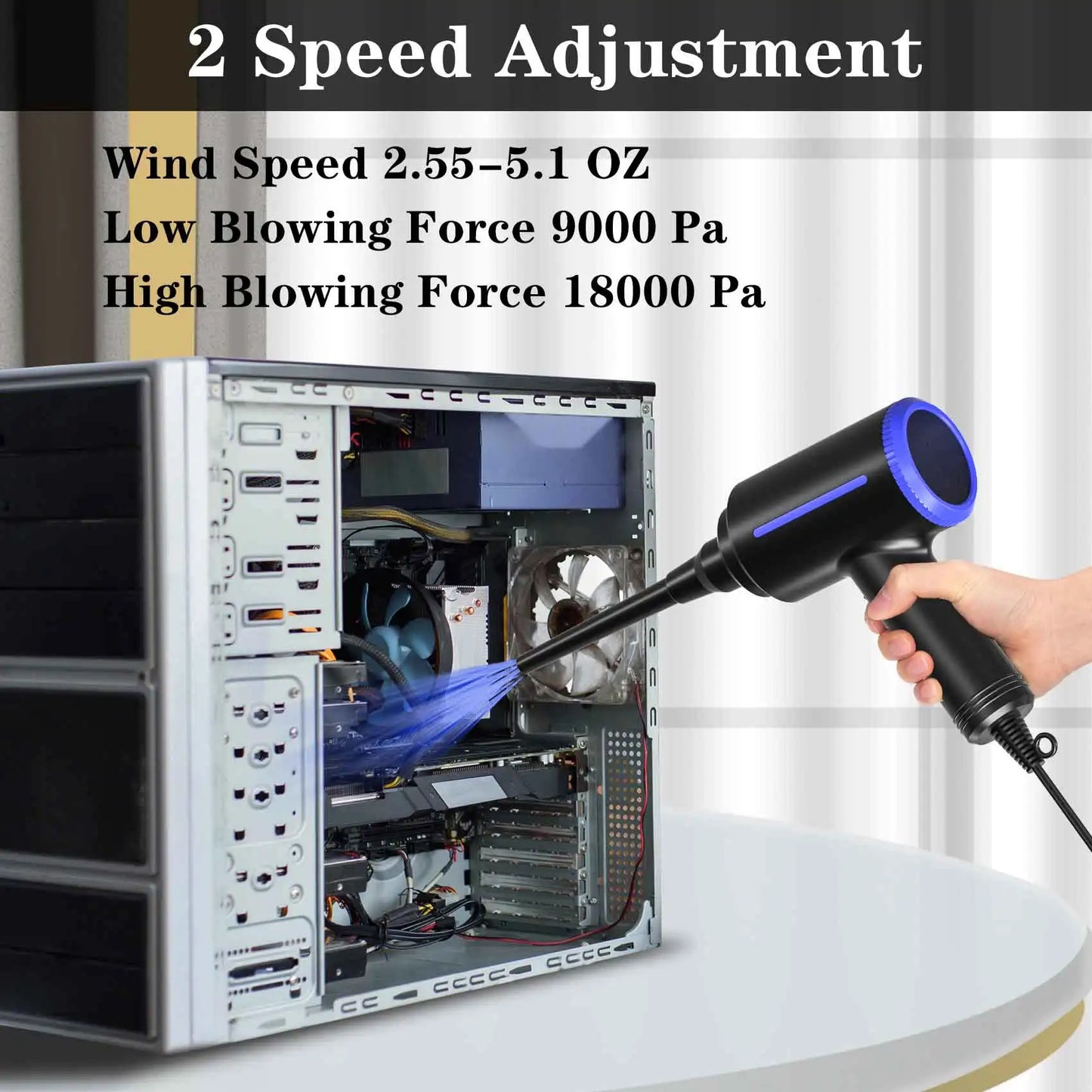 500W Electric Air Duster – Powerful Air Blower for PC, Computer, Keyboard Cleaning | Replaces Compressed Air Spray