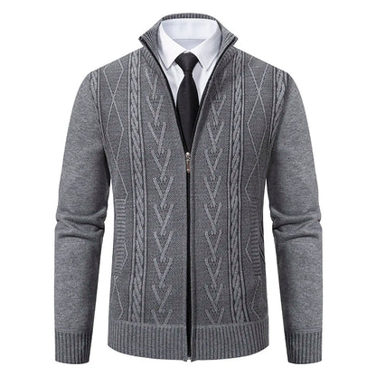 Men's Autumn Winter Cashmere Knit Sweater Coat - Padded Warm Casual Pullover Jacket