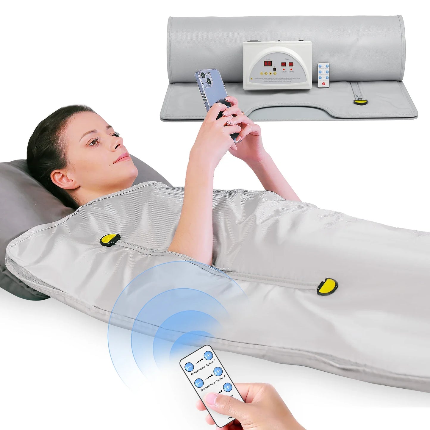 Professional Infrared Sauna Blanket – Slimming Heating Blanket with Zipper Design for Weight Loss & Detox, 180x80cm Home Spa