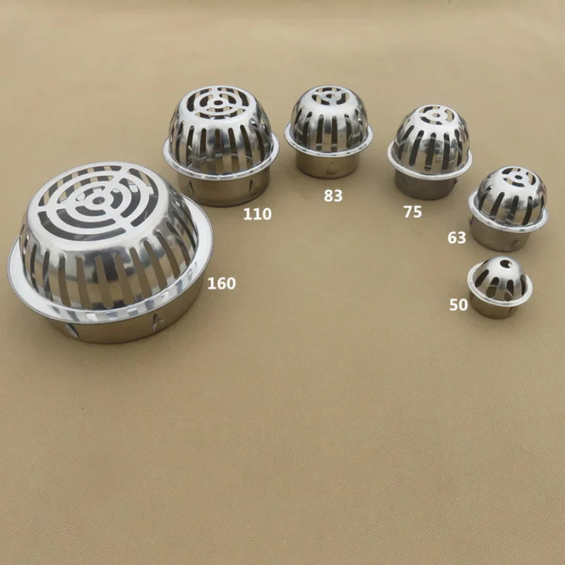 Stainless Steel Round Balcony Roof Floor Drain - Large Displacement, Anti-Blocking Outdoor Rain Bucket Drainage