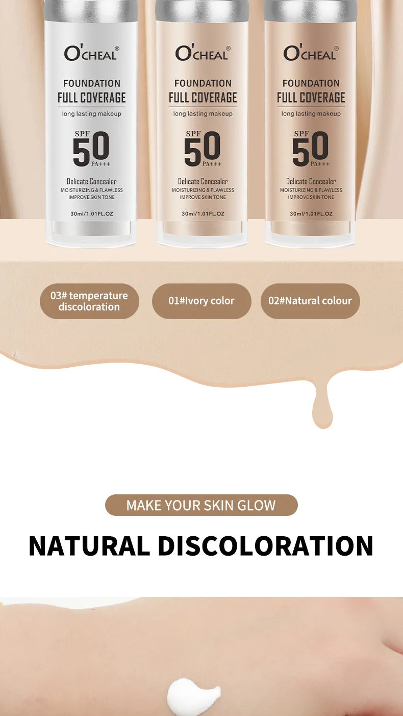 Color Changing Liquid Foundation – Concealer, Face Primer, Long-Lasting Moisturizing BB Cream Base Makeup for Women