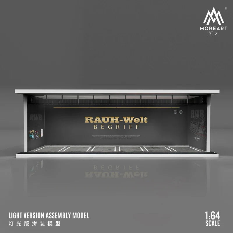 More Art 1:64 Diorama – 3D Car Assembly Lighting Model & Miniature Parking Lot Scene Props