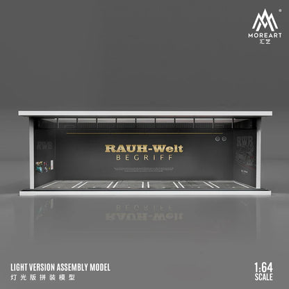 More Art 1:64 Diorama – 3D Car Assembly Lighting Model & Miniature Parking Lot Scene Props