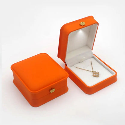 LED Jewelry Ring & Necklace Box — Luxury Velvet Display Case with Light for Engagement, Proposal & Wedding Gifts