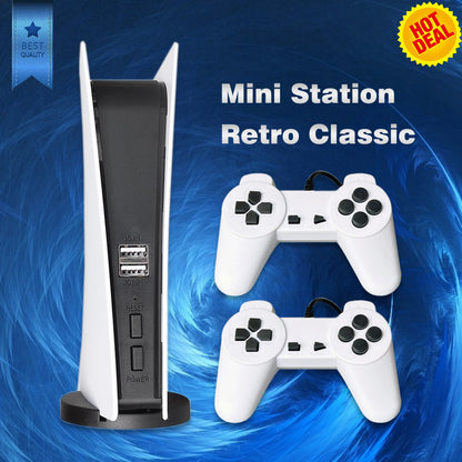 GS5 8-bit TV Video Game Console - AV Output, USB Plug & Play, Supports 200+ Nostalgic Games, Mini Classic Retro Game Station