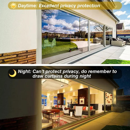 40-90CM Window Privacy Tint Film – Anti-Glare One-Way Mirror UV Vinyl Screen for Home