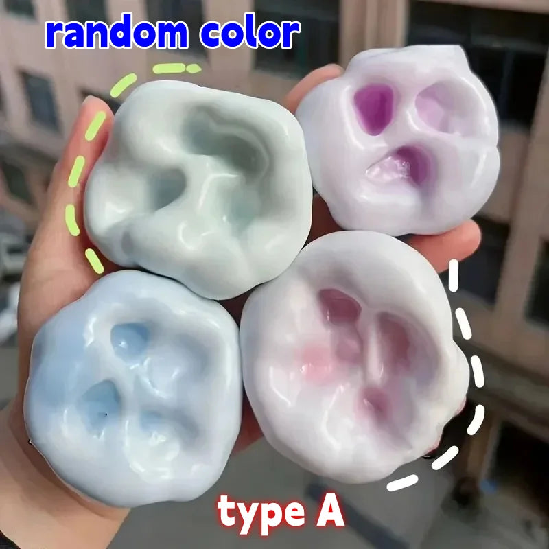 Shapeable Vacuum Squishy Sand Ball – Grape Stress Relief Noisy Desktop Squeeze Toy, Soothing Fidget Birthday Gift