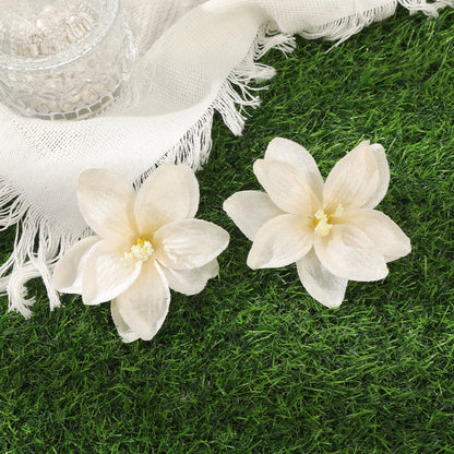 Simulated Orchid Flower Hairpins – White & Pink Hair Clips for Women, Summer Travel Seaside Fashion Headwear