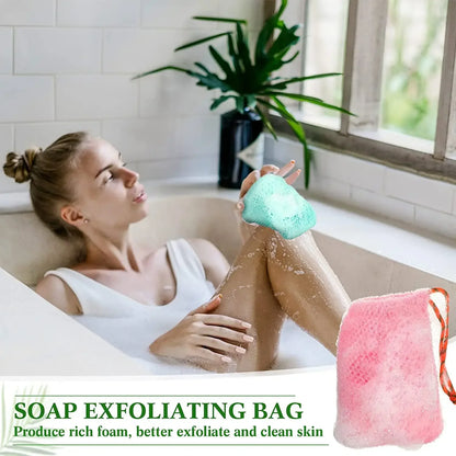 Thicken Nylon Soap Saver Bag Pouch for Plentiful Bubble Foam - Exfoliating Soap Mesh Bags for Shower Soaps Holder Pocket