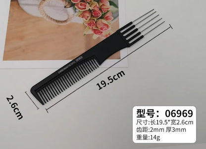 Professional Stainless Steel Hair Tail Comb – Fine Teeth Salon Styling Comb, Spiked Hair Care Tool for Barbers