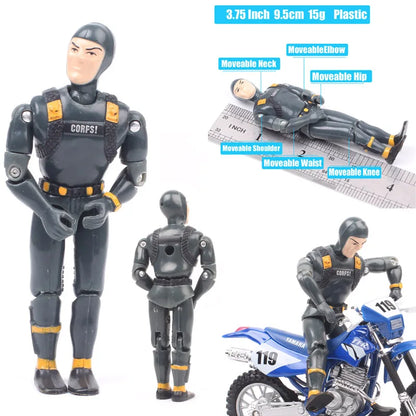 1/18 Scale 3.75" Motorcycle Racer Action Figure – Villopoto #5, Dungey #199, Pastrana Bike Model Collectible Toy