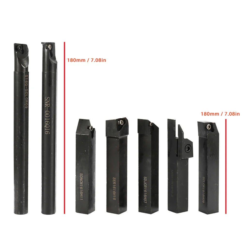 8-16mm Lathe Turning Tool Holder — Boring Bar & CNC Metal Cutter Rod with Shank and Inserts