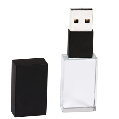 USB 2.0 Crystal Flash Drive - 4GB-128GB High-Speed Memory Stick, Wedding Gift & Photography Pendrive