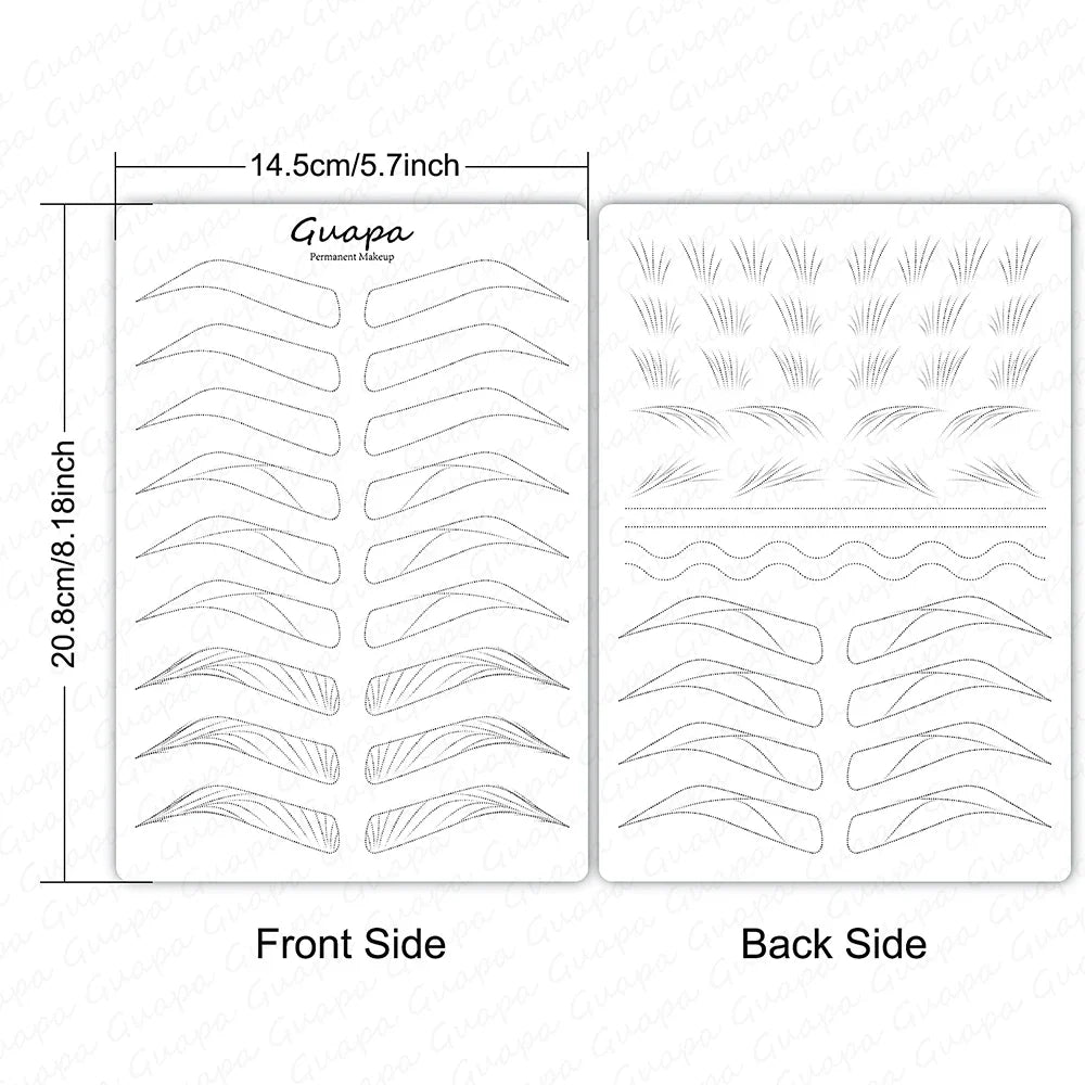 Silicone Practice Skin for Permanent Makeup — Double-Sided Latex Sheet with Brows Design for Hair Stroke Training