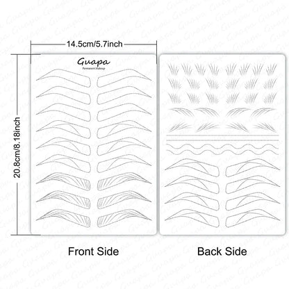 Silicone Practice Skin for Permanent Makeup — Double-Sided Latex Sheet with Brows Design for Hair Stroke Training