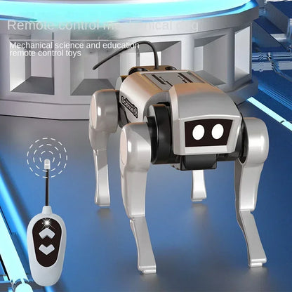 RC Robot Mechanical Dog Toy Kit – DIY Assembly Remote Control STEM Science Educational Electric Model for Kids Gift