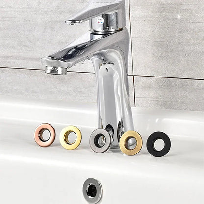 Brass Bathroom Sink Overflow Cover Cap – Chrome Trim Basin Faucet Hole Ring Insert Replacement, Bathroom Accessories for Universal Fit & Easy Installation