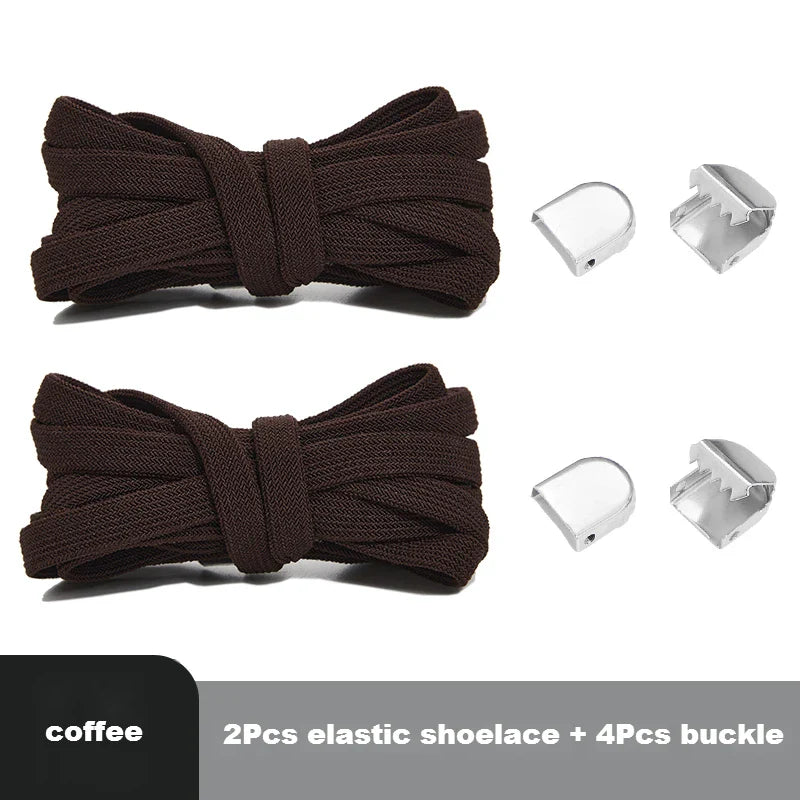 No-Tie 8MM Flat Elastic Shoelaces – Quick Sneakers Laces for Kids & Adults, Shoe Accessories