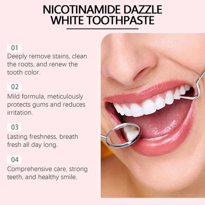 Niacinamide Whitening Toothpaste – Stain Removal, Plaque Reduction & Fresh Breath