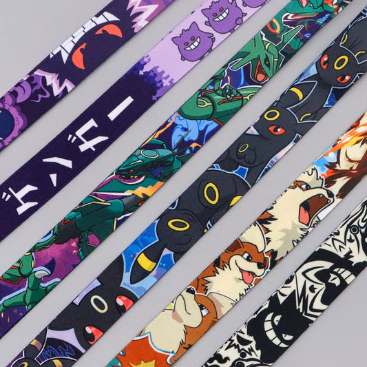 Anime Gengar Lanyard for Keys – Cartoon ID Card, Mobile Phone Strap, USB Badge Holder, DIY Keychain Gift