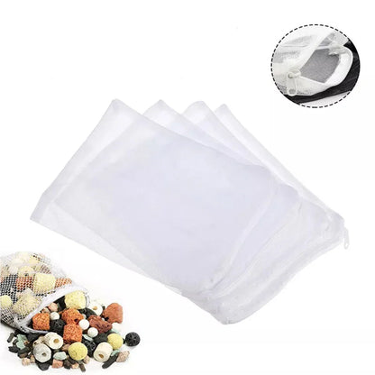 5/10Pcs Reusable Aquarium Filter Media Bags – Fine Mesh Zipper Bags for Freshwater & Saltwater Fish Tanks