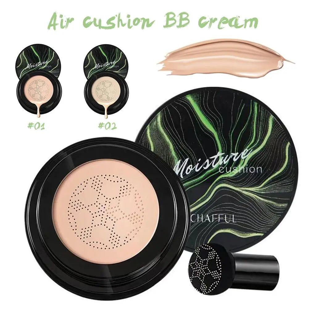 Mushroom Head Air Cushion CC Cream – Natural Moisturizing Foundation & Concealer for Oil-Control & Whitening – BB Cream Makeup Cosmetics