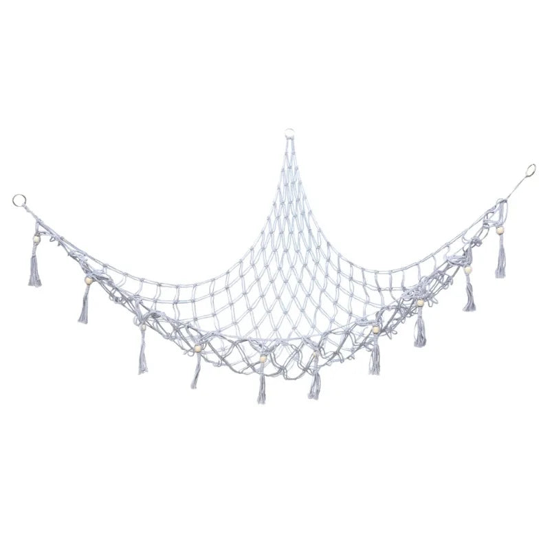 Triangle Toy Net - Plush Toy Storage Corner Hanging Cotton Rope Hand-Woven Hammock