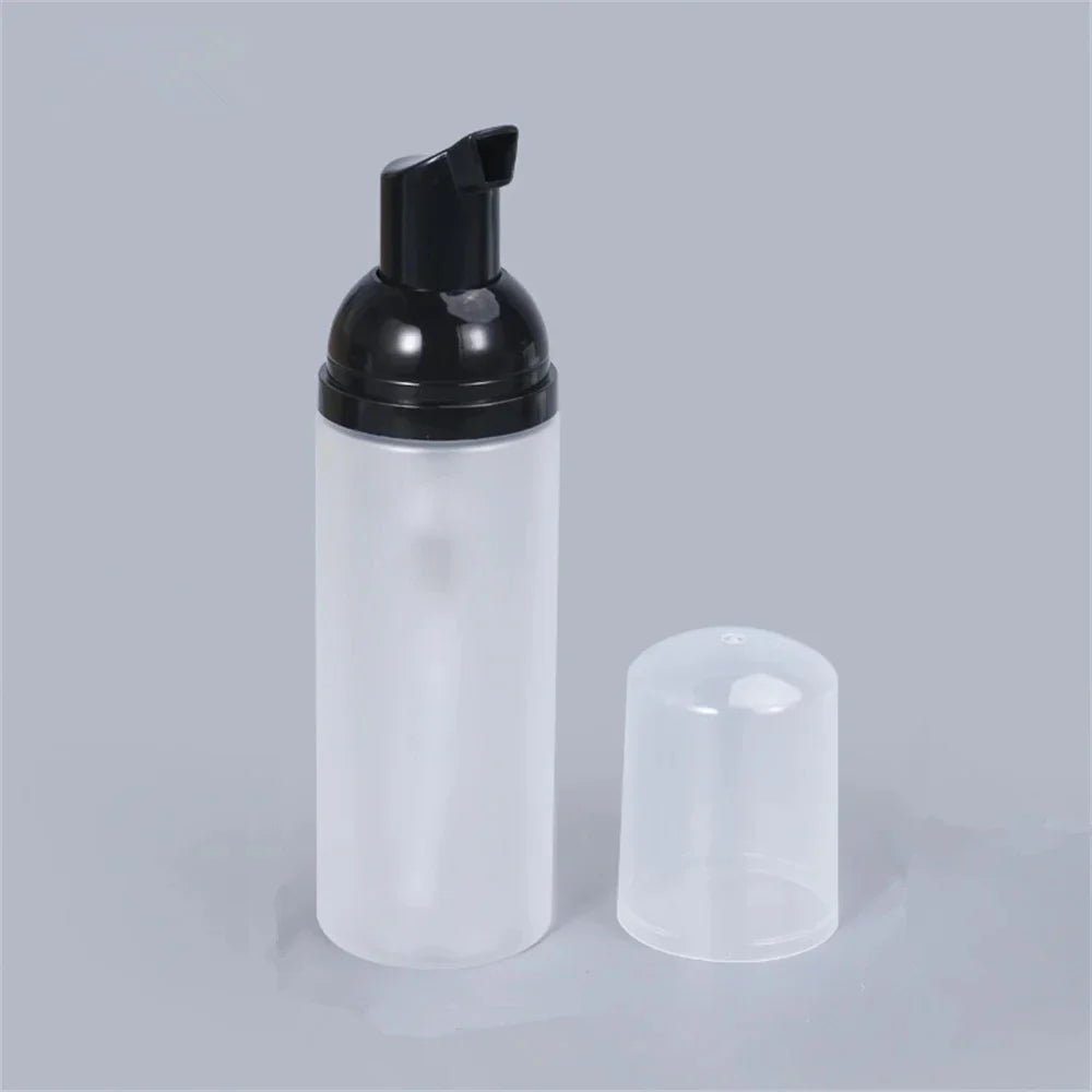 60ml Small Foam Dispenser Pump Bottle - Refillable Plastic Soap Container for Travel, Cleaning & Cosmetics Packaging