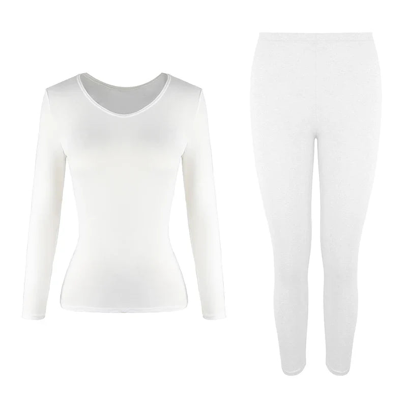 Women's Thermal Underwear Set - Fleece-Lined Long Johns Base Layer Top and Bottom, 2 Piece Set