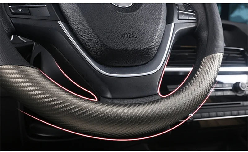 Fashion Universal Car Steering Wheel Cover — Breathable, Anti-Slip, 37-38cm Car Accessory