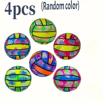 Inflatable Beach Volleyballs – 1/2/4PCS Tropical Leaf PVC Pool Toy for Summer Outdoor Sports