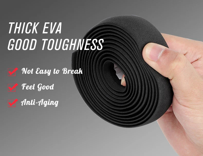 WEST BIKING EVA High Tenacity Handlebar Tape — Shock Absorbing Adhesive Bar Tape with Holes for Road Bikes