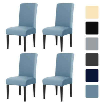 4Pc High Stretch Dining Chair Covers – Elastic Non-Slip Slipcovers, Removable Seat Protectors for Living Room, Kitchen & Wedding